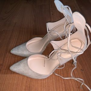 Beige Pointy Toe Heels